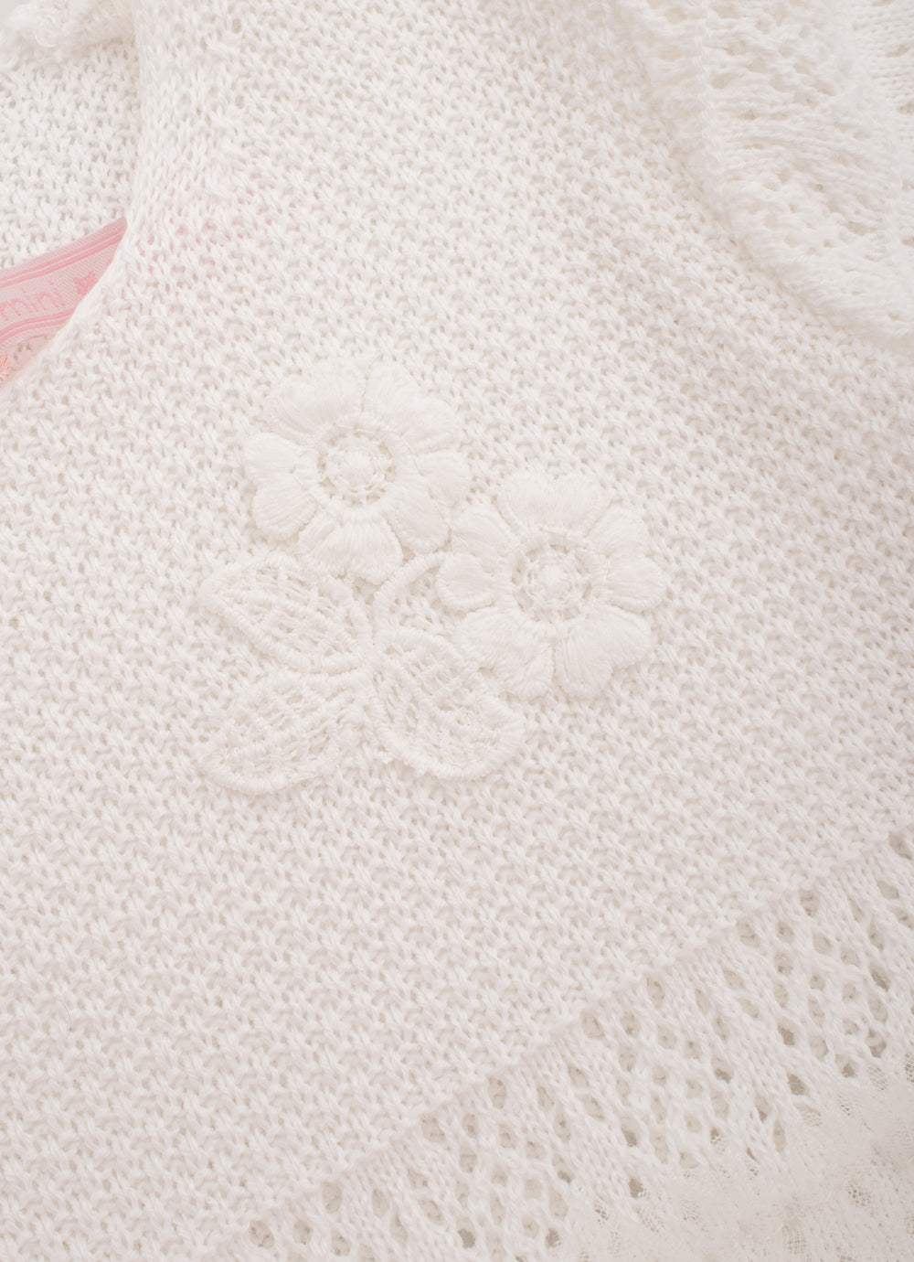 Vestido Tricot Rendado Babados Tule Gripir