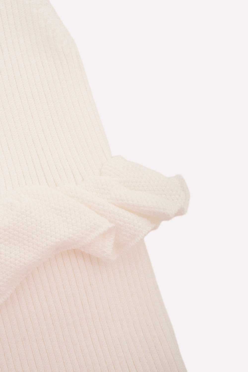 Macacão Tricot Sem Costura Canelado Babado Pmini