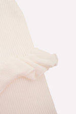Macacão Tricot Sem Costura Canelado Babado Pmini