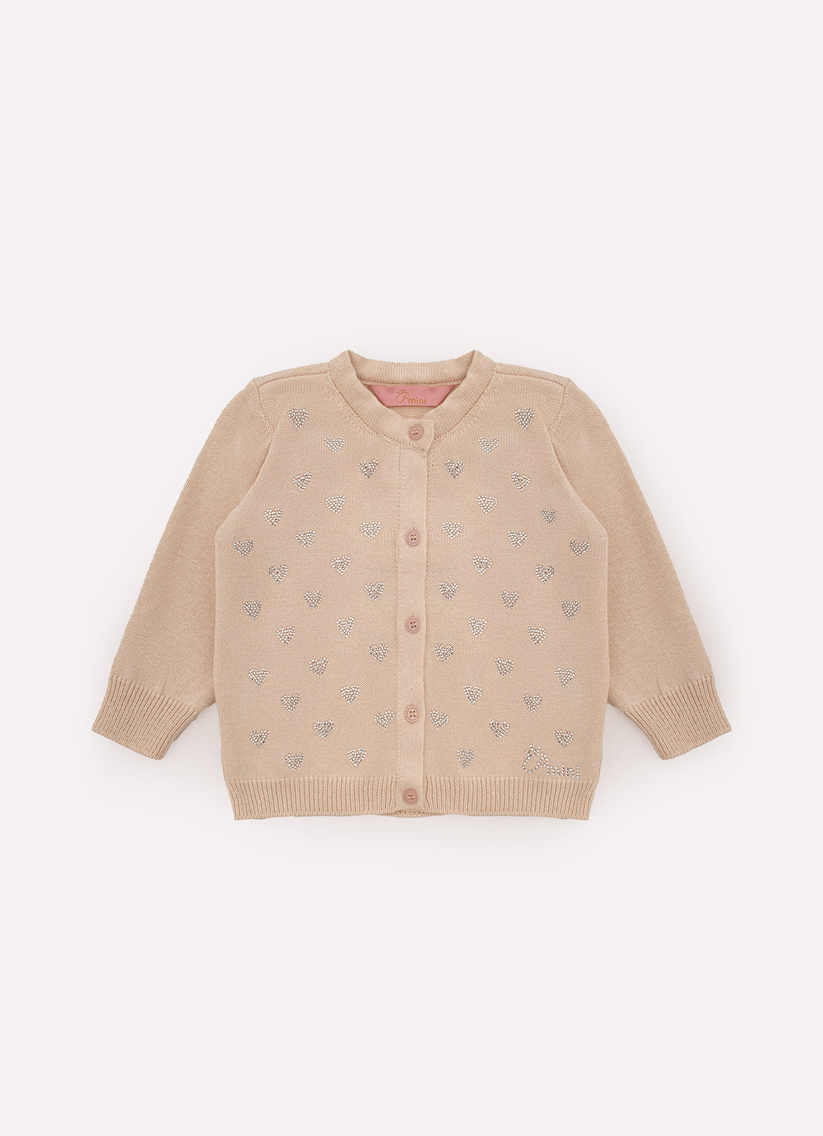 Casaqueto Tricot Mini Corações Cristal
