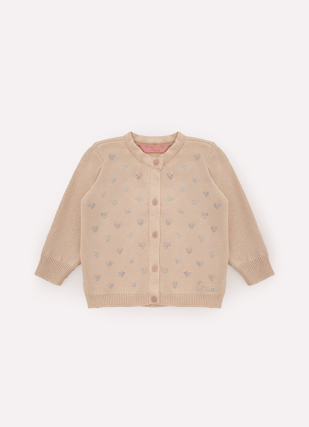 Casaqueto Tricot Mini Corações Cristal