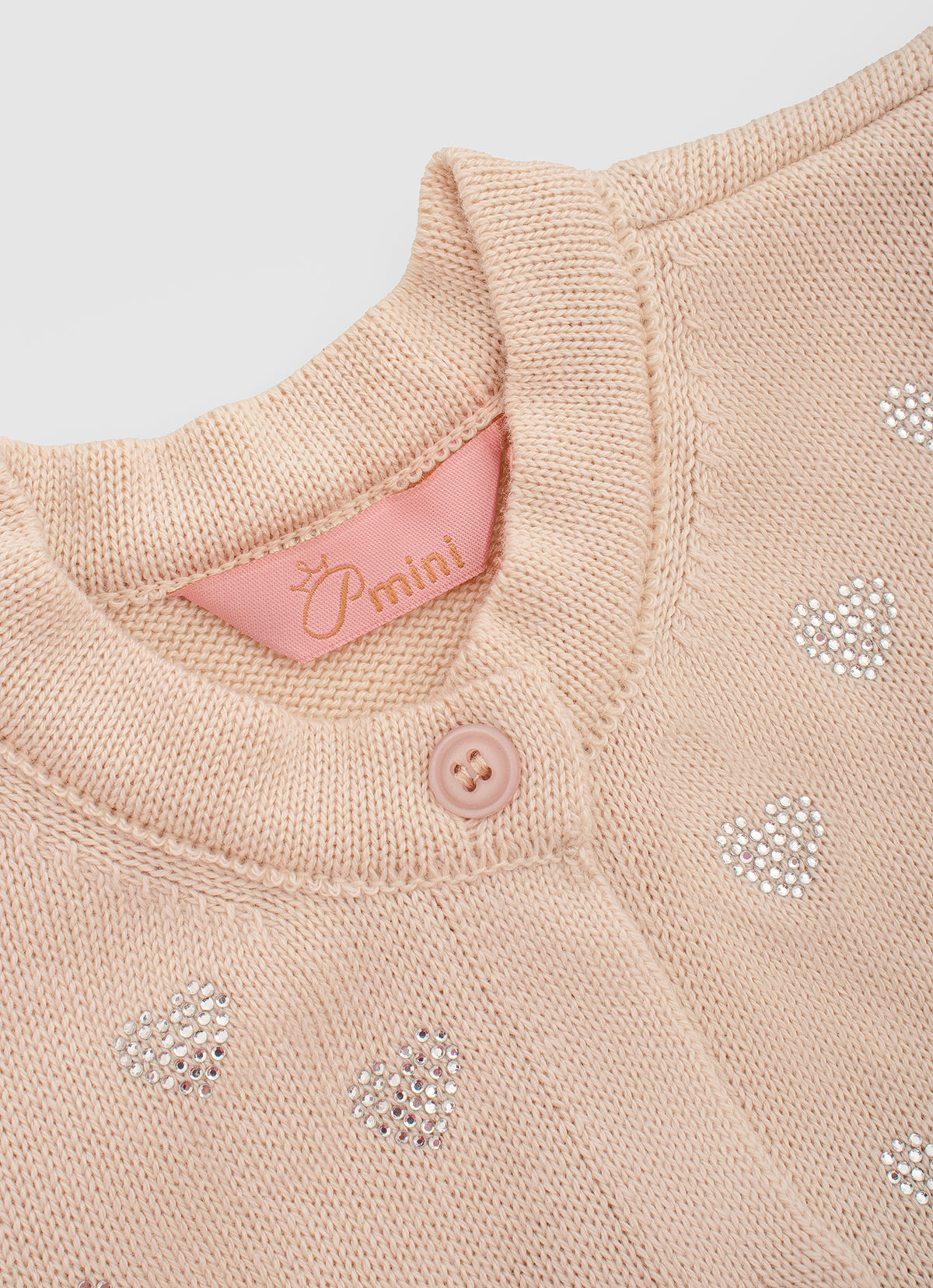 Casaqueto Tricot Mini Corações Cristal