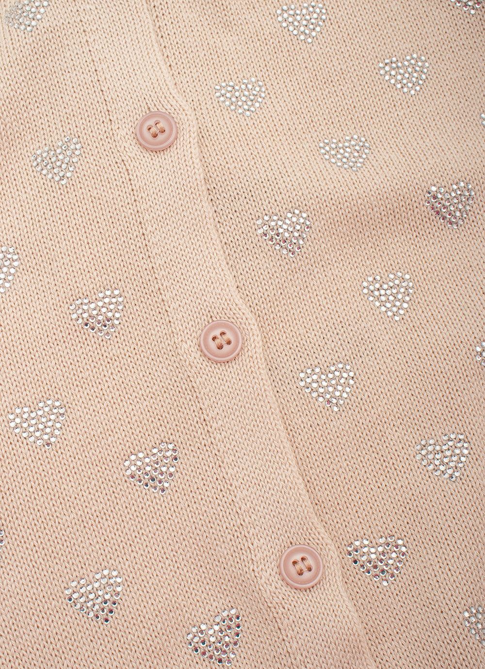 Casaqueto Tricot Mini Corações Cristal