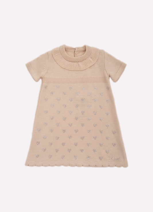 Vestido Tricot Mini Corações Cristal