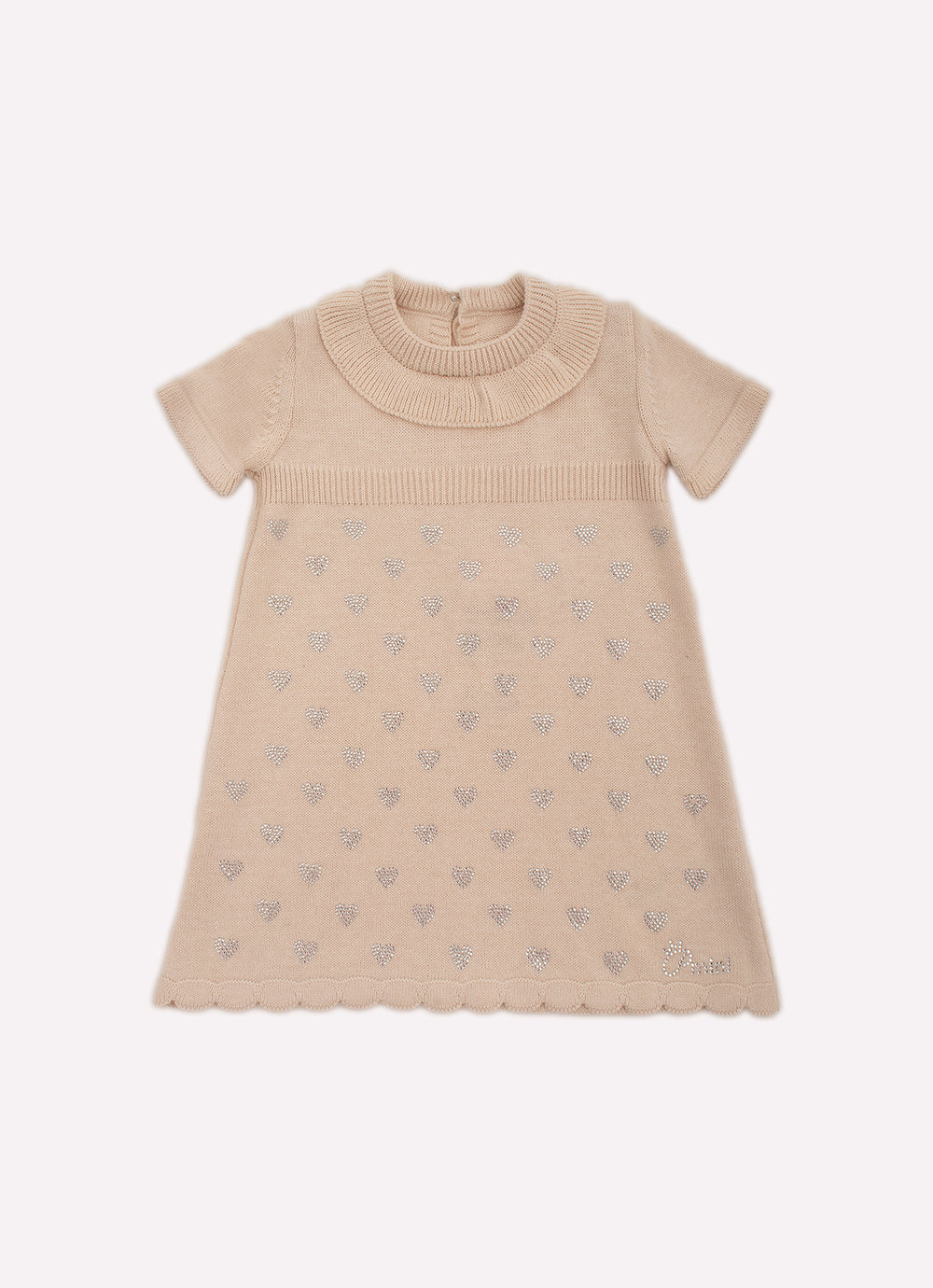 Vestido Tricot Mini Corações Cristal