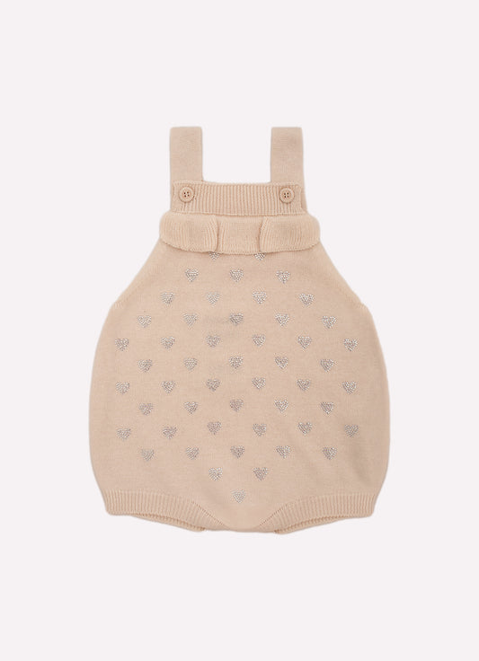 Macacão Tricot Mini Corações Cristal