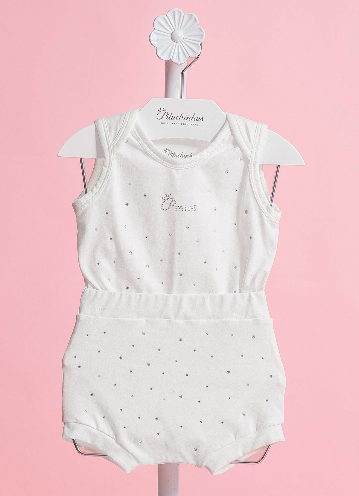 Conjunto Body e Short Cotton Pima Cristais
