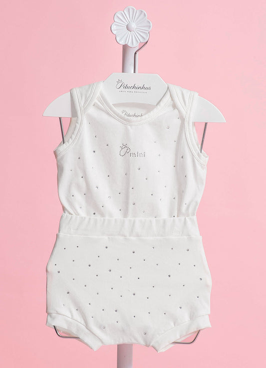 Conjunto Body e Short Cotton Pima Cristais