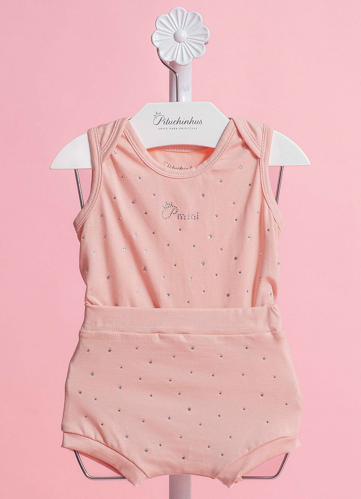 Conjunto Body e Short Cotton Pima Cristais