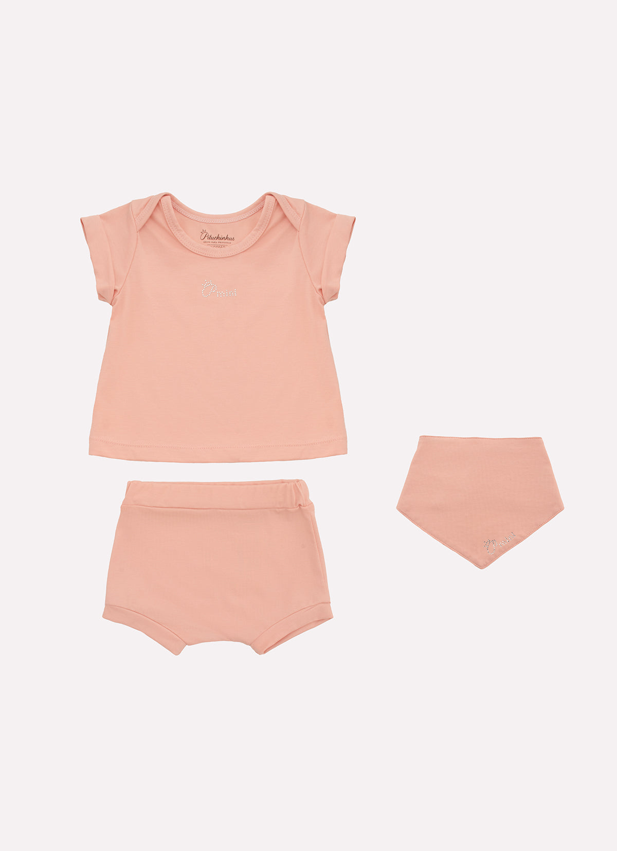 Conjunto Blusa Short e Babeiro Cotton Pima Pmini