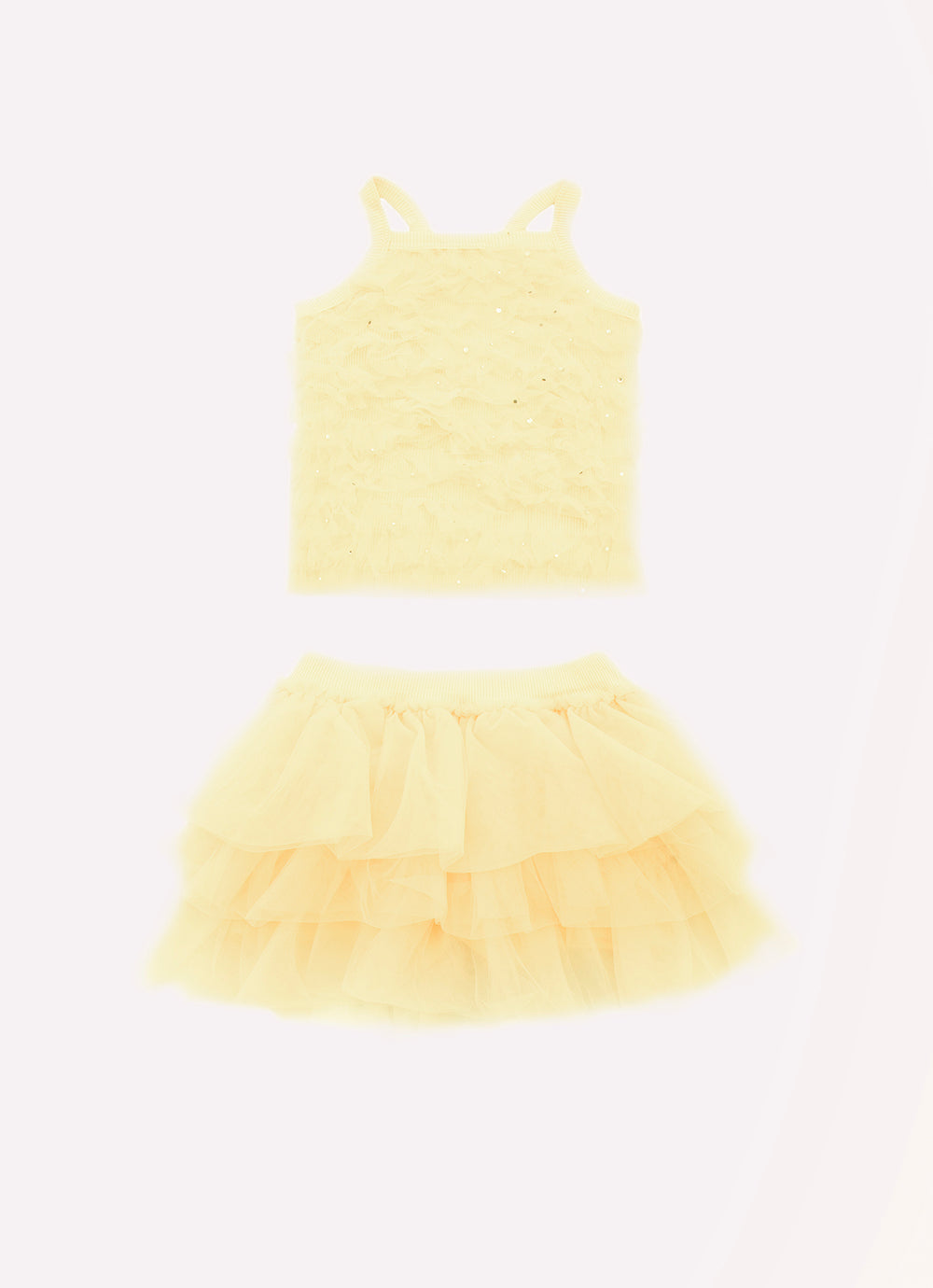 Conjunto Blusa e Saia Short Babados Tule