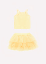 Conjunto Blusa e Saia Short Babados Tule