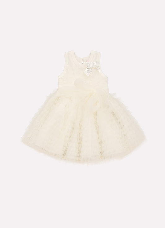 Vestido Ribana Princesa Frufru Tule Laço Cristal Com Calcinha