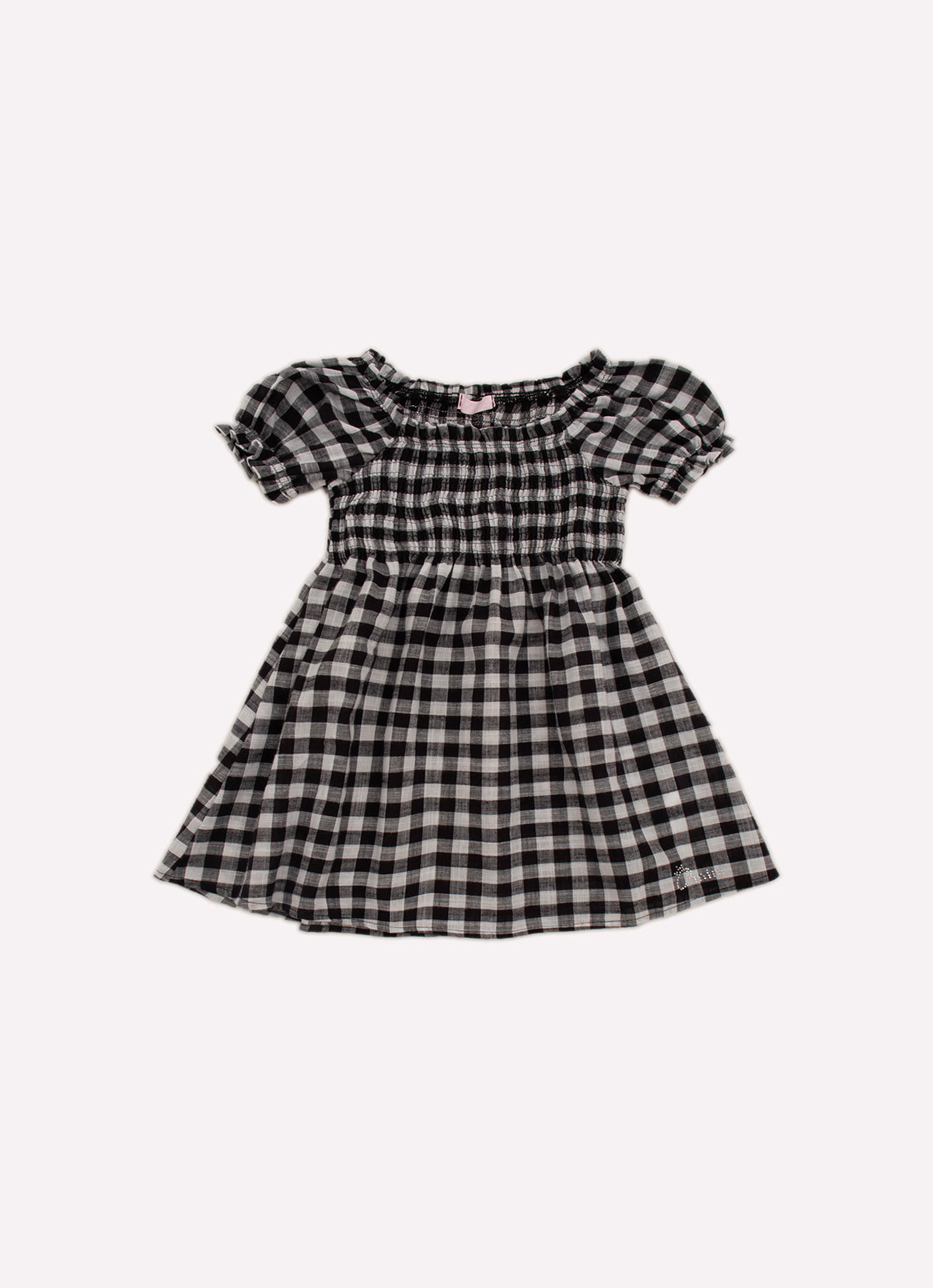 Vestido Algodão Xadrez Lastex Com Calcinha