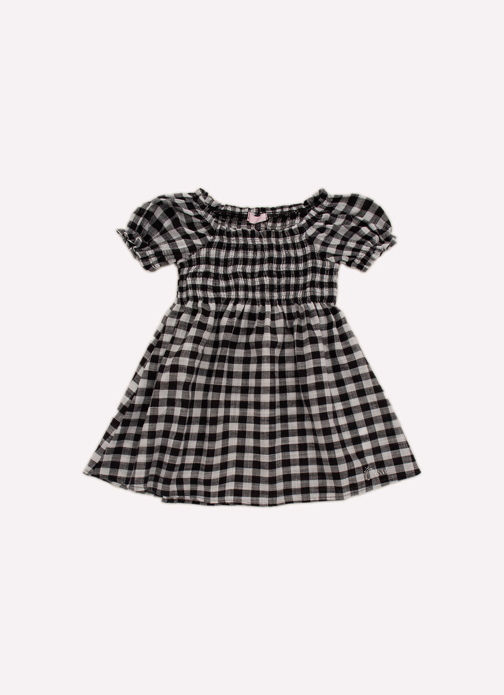 Vestido Algodão Xadrez Lastex Com Calcinha