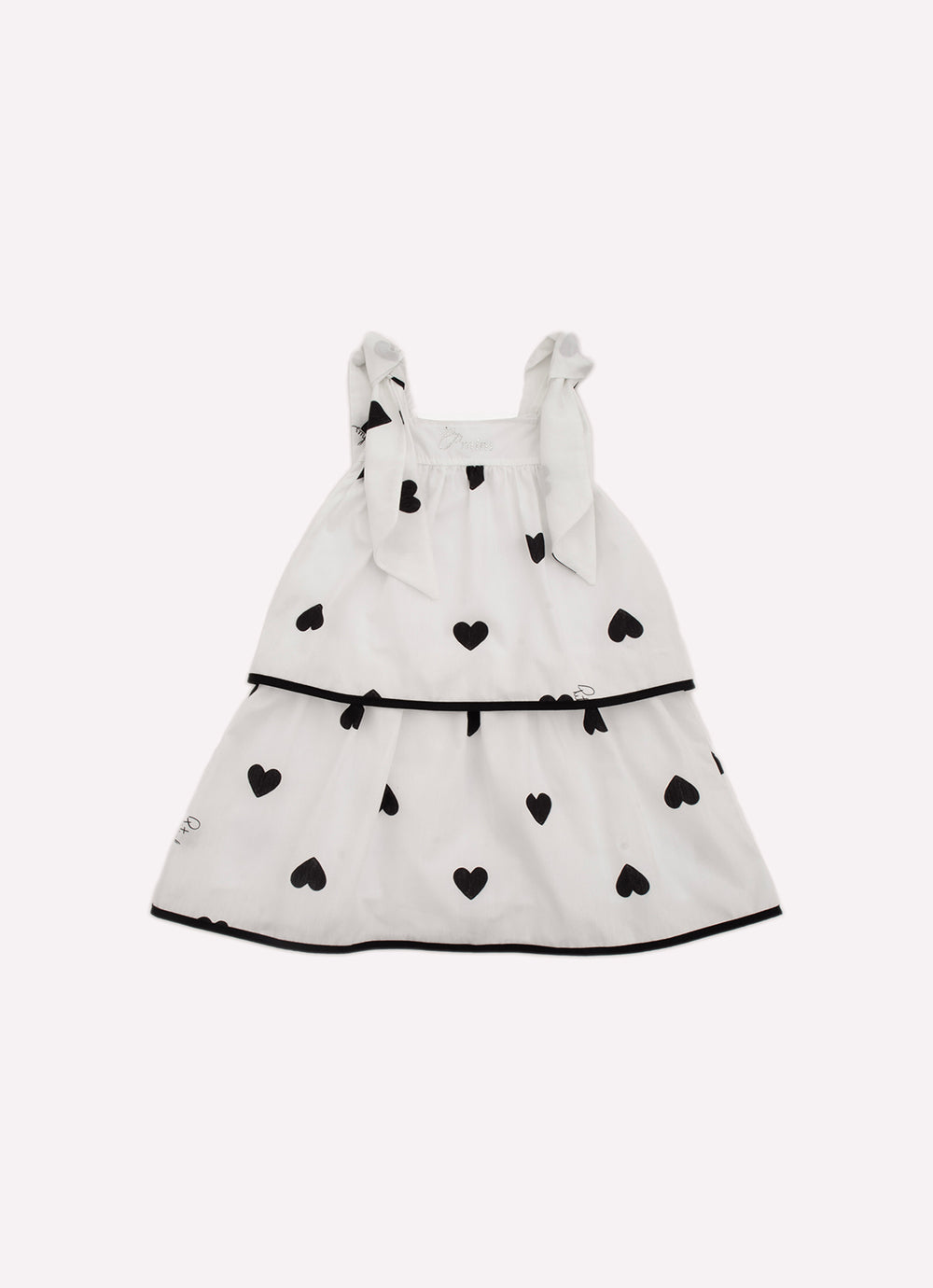 Vestido Algodão Estampa Corações Babados Com Calcinha