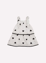 Vestido Algodão Estampa Corações Babados Com Calcinha