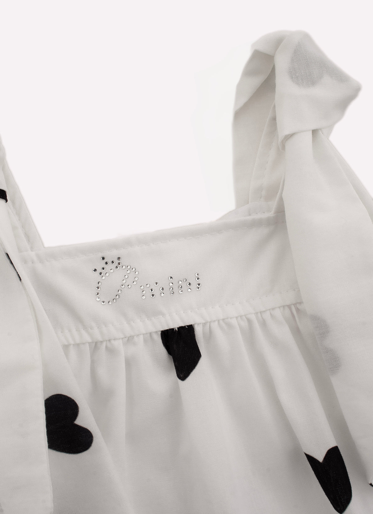 Vestido Algodão Estampa Corações Babados Com Calcinha