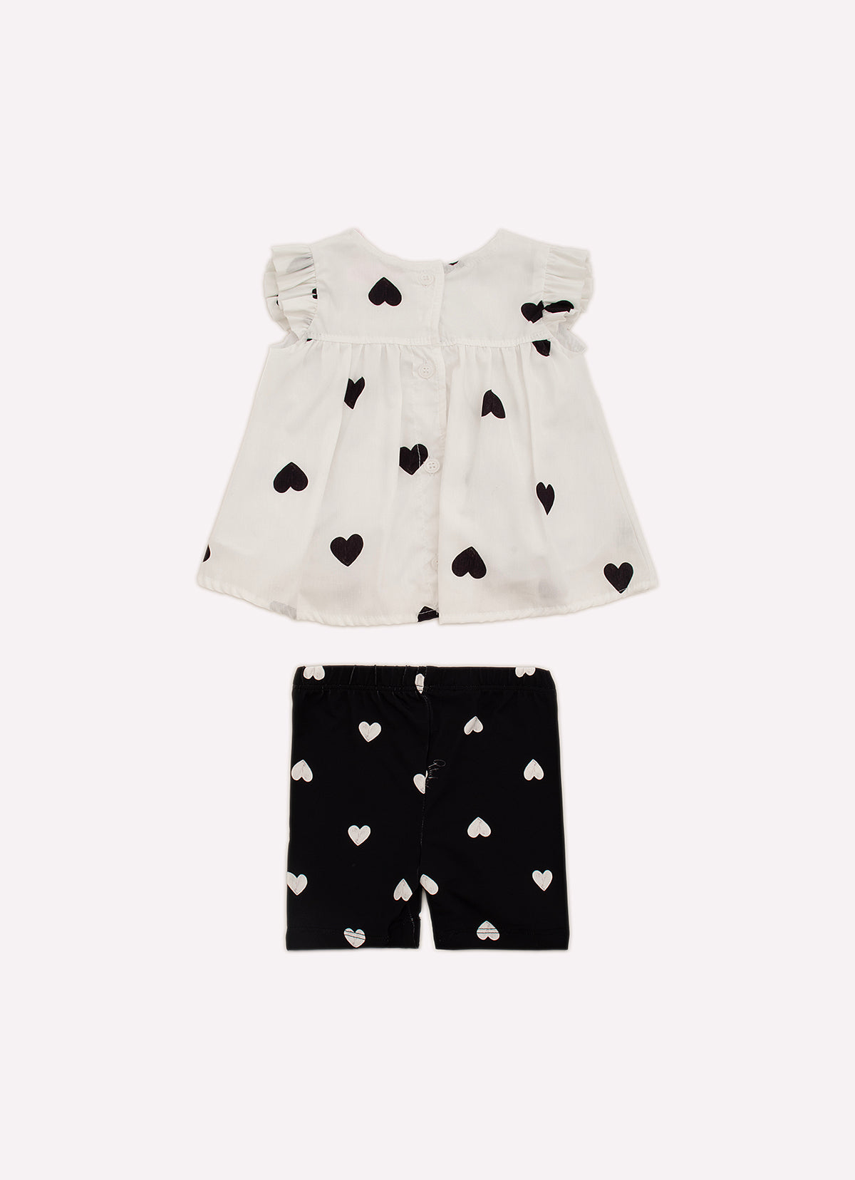 Conjunto Blusa Algodão Corações Bermuda Light Corações