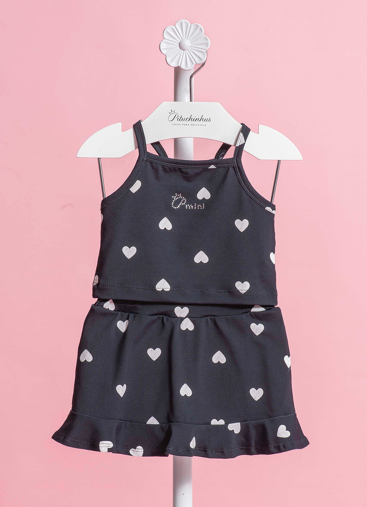 Conjunto Cropped e Saia Short Light Estampado