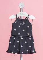 Conjunto Cropped e Saia Short Light Estampado