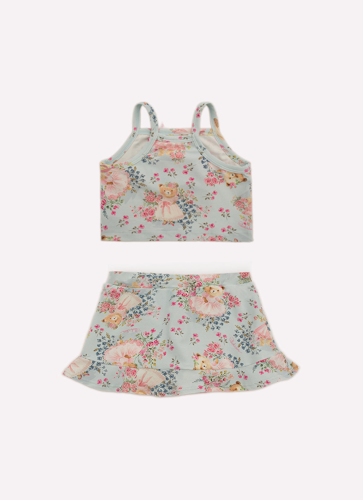 Conjunto Cropped e Saia Short Light Estampado