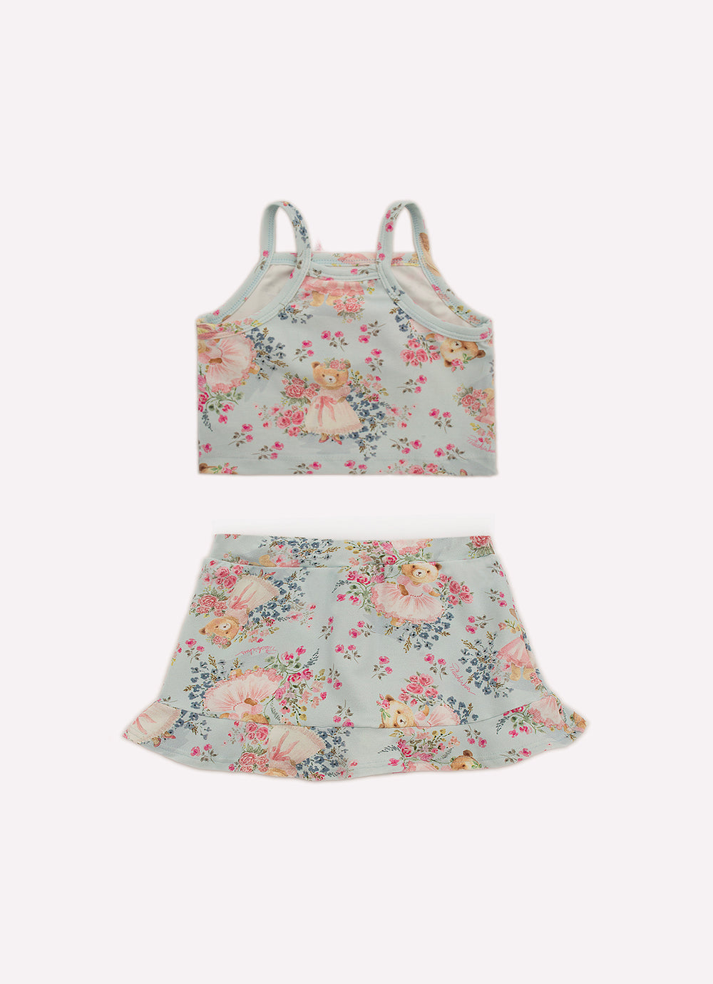 Conjunto Cropped e Saia Short Light Estampado