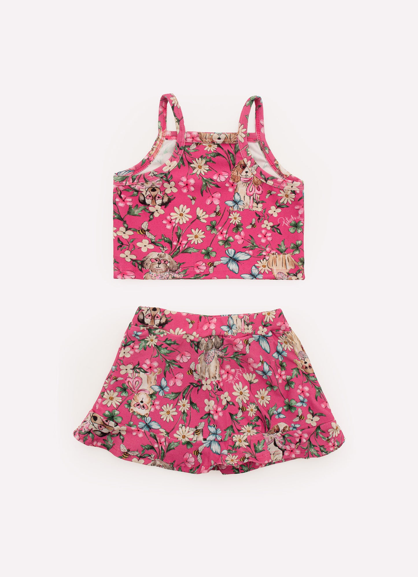 Conjunto Cropped e Saia Short Light Estampado