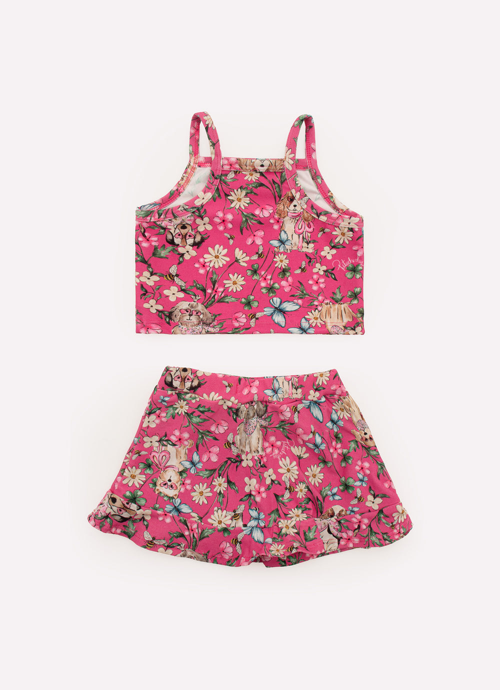 Conjunto Cropped e Saia Short Light Estampado