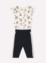 Conjunto Blusa Pima Cachorrinhos Calça Malha Listra Lateral