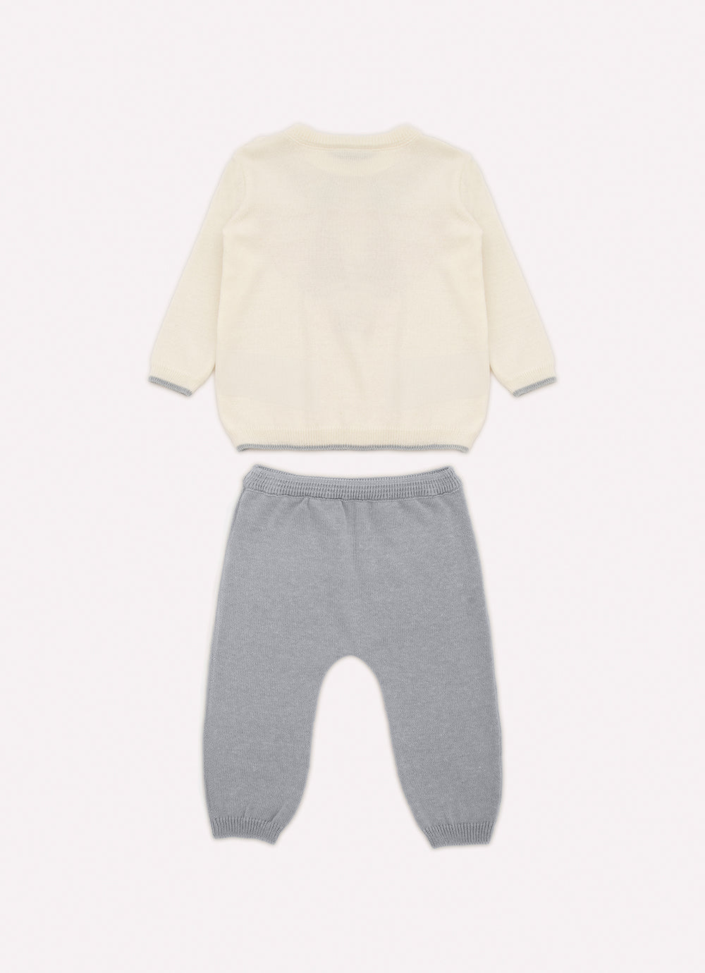 Conjunto Tricot Blusa Rosto Cachorrinho e Calça Bolsos
