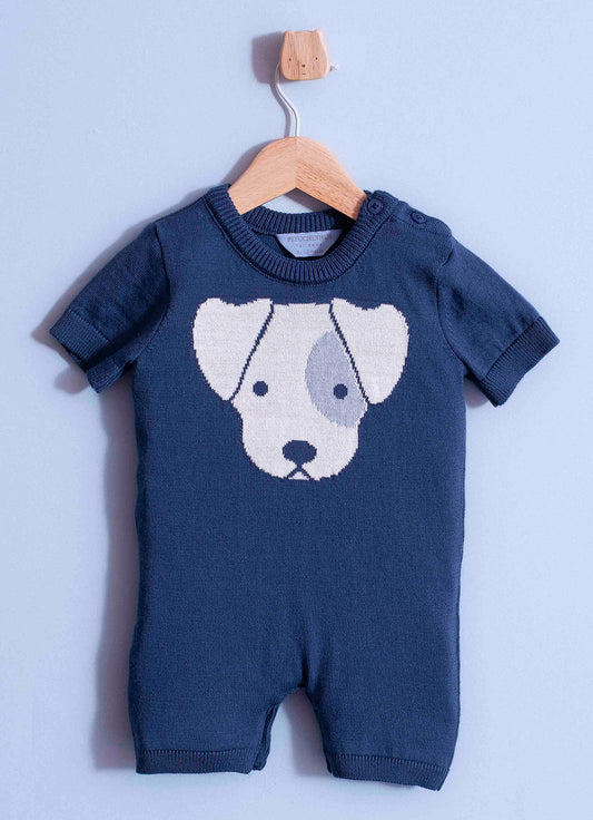 Macacão Tricot Rosto Cachorrinho
