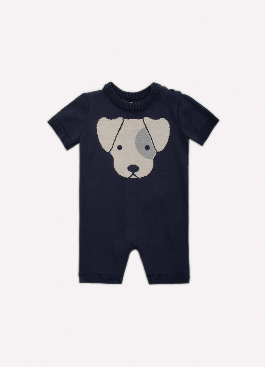 Macacão Tricot Rosto Cachorrinho