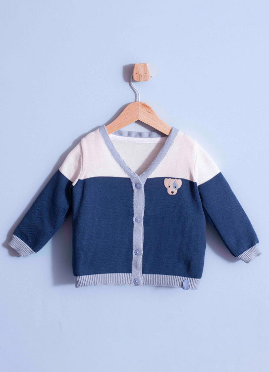Casaco Tricot Bicolor For Boys