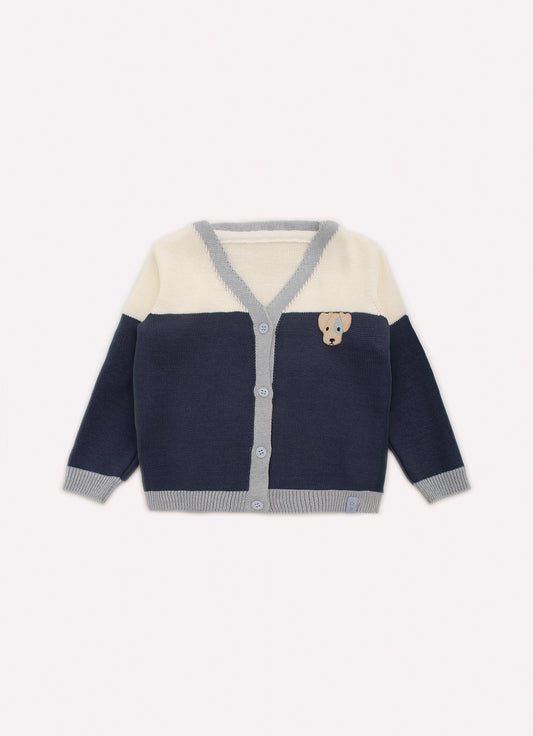 Casaco Tricot Bicolor For Boys