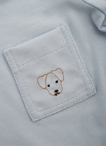 Conjunto Blusa Cotton Pima Bolso e Bermuda Moletom Cachorrinhos