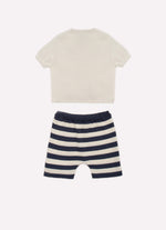 Conjunto Blusa Cotton Pima Bolso e Bermuda Moletom Cachorrinhos