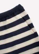Conjunto blusa Tricot Sem Costura e Bermuda Tricot Listrada