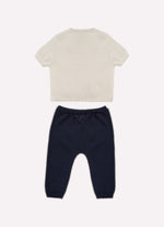 Conjunto Blusa Tricot Sem Costura e Calça Tricot Bolso Canguru