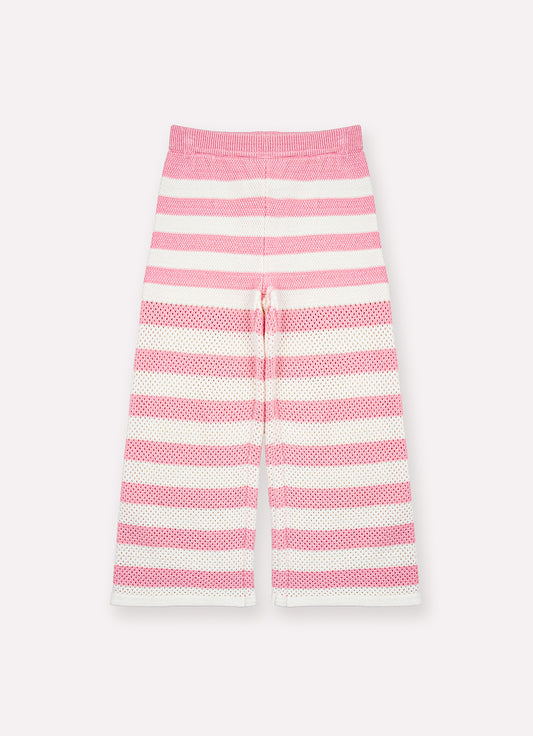 Calça Reta Tricot Listrada Resort
