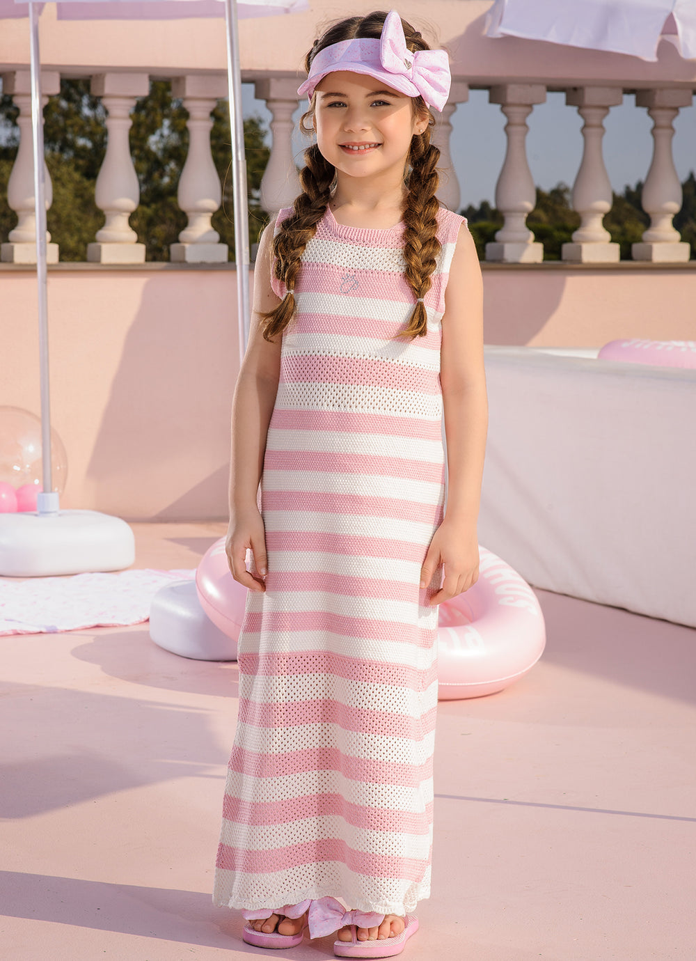 Vestido Longo Tricot Listrado Resort
