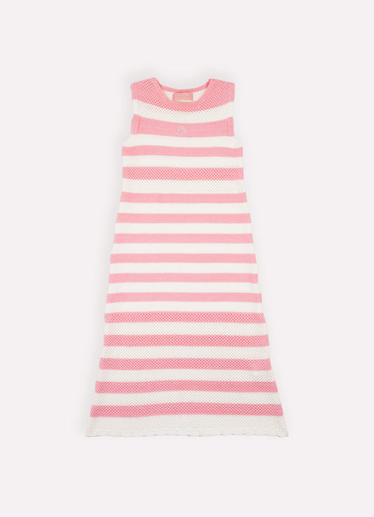 Vestido Longo Tricot Listrado Resort