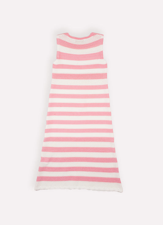 Vestido Longo Tricot Listrado Resort