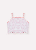 Conjunto Algodão Estampa Toil Cropped e Saia Mullet Resort