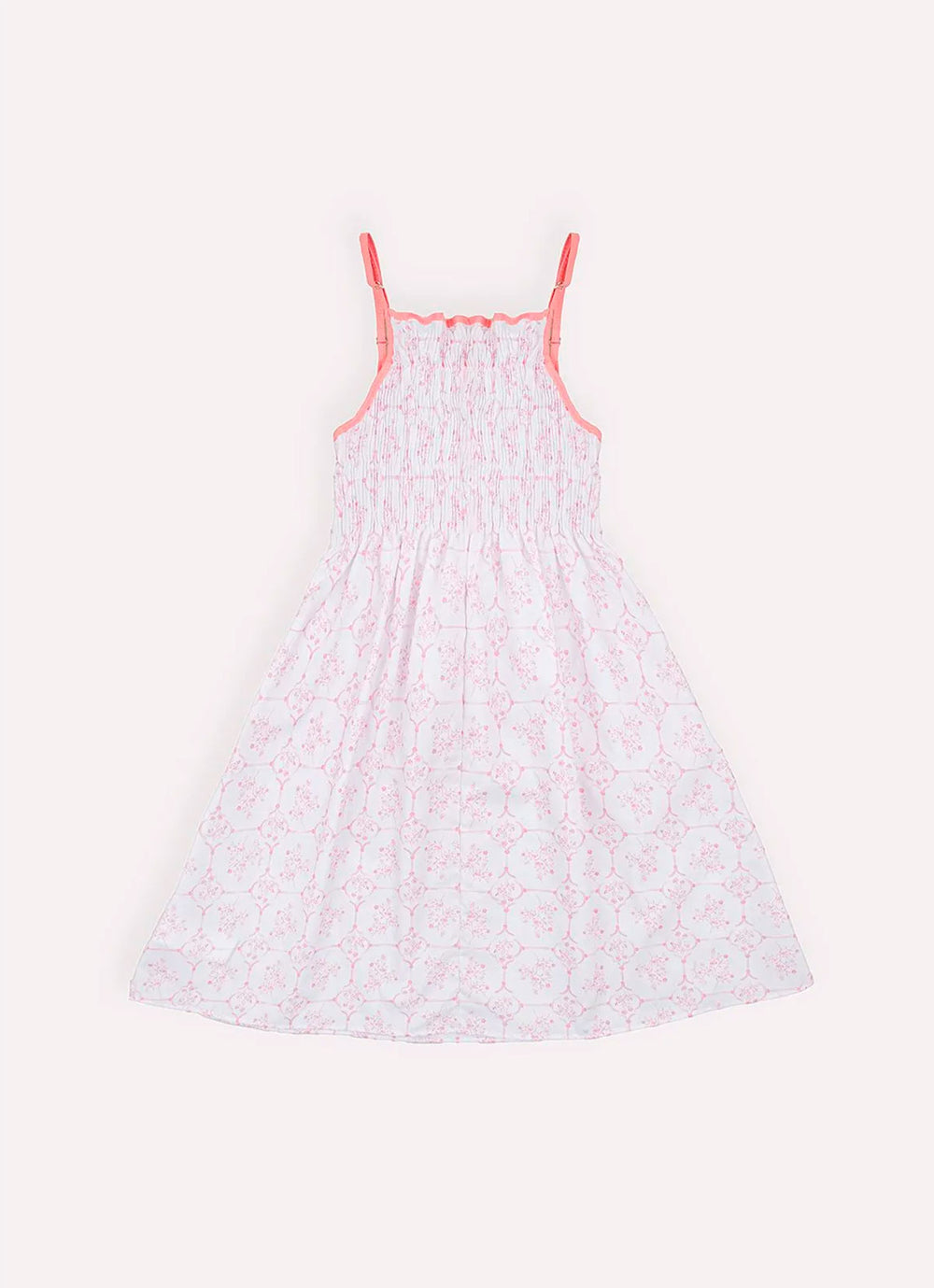 Vestido Alça Algodão Estampa Toil Lastex Resort