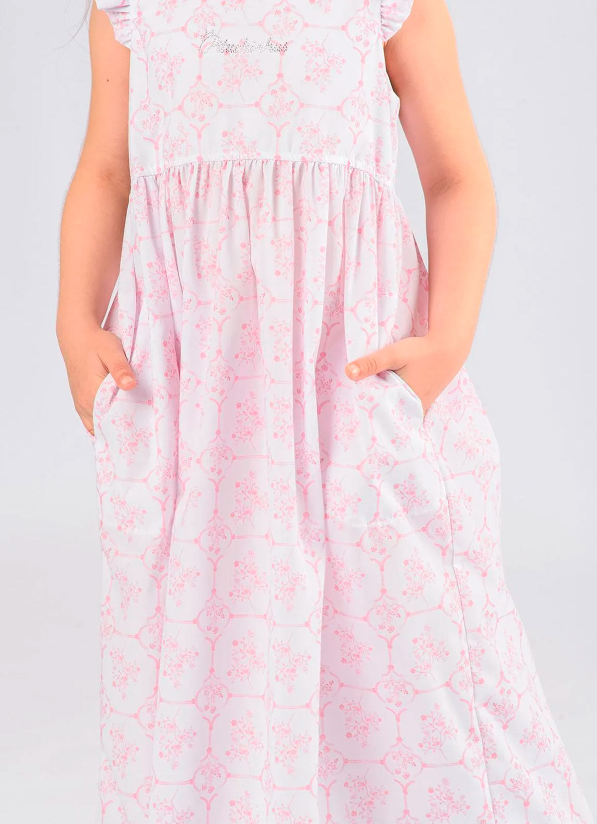 Vestido Algodão Midi Estampa Toil Resort