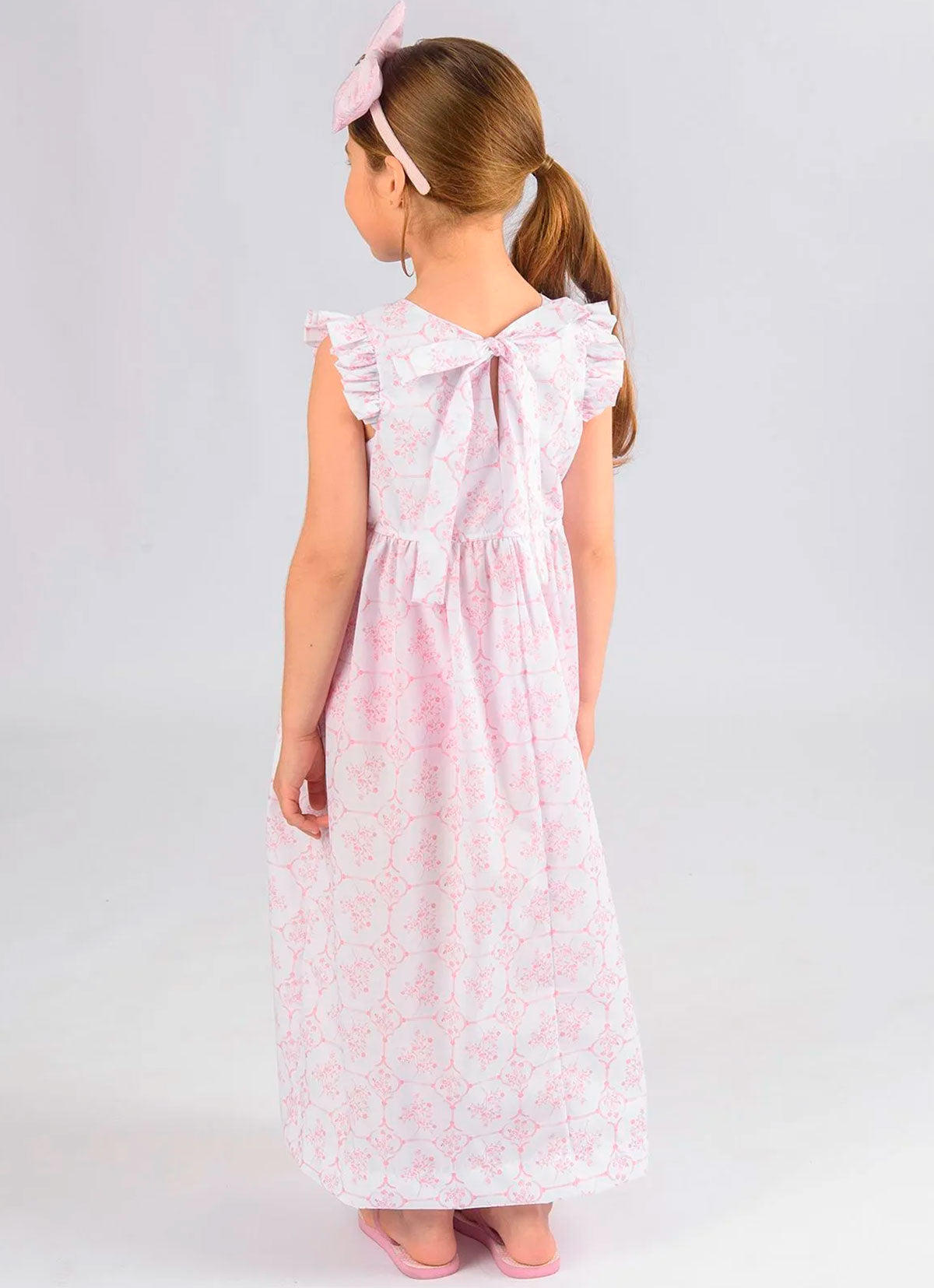 Vestido Algodão Midi Estampa Toil Resort