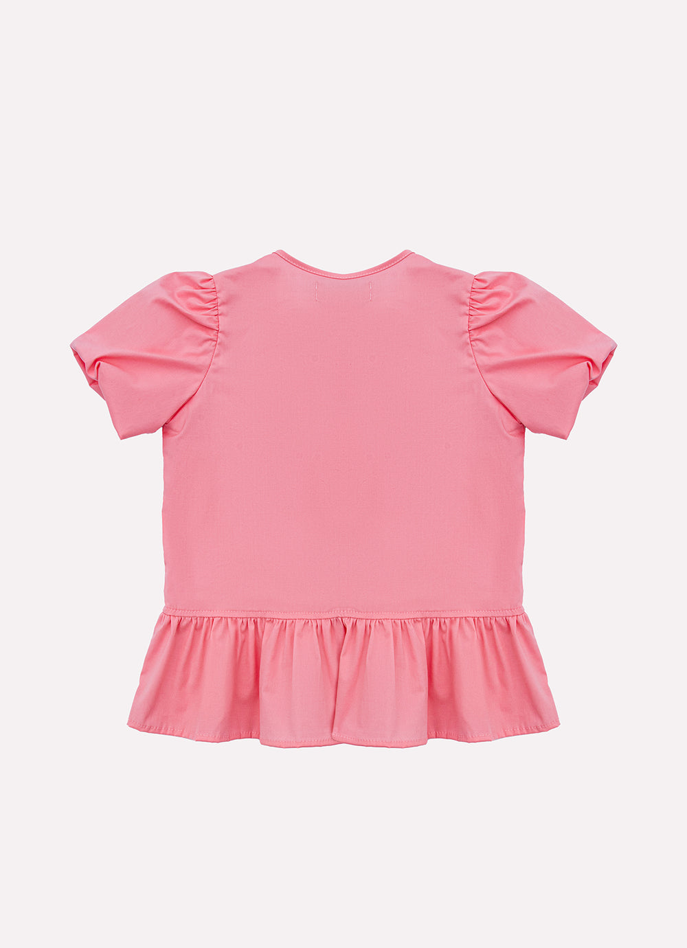 Blusa Bata Tricoline Babado e Laços