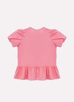 Blusa Bata Tricoline Babado e Laços