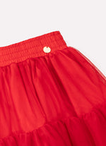 Conjunto Cropped Ribana Flor e Saia Babado Natal
